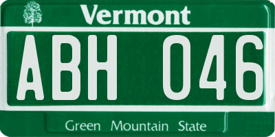 VT license plate ABH046