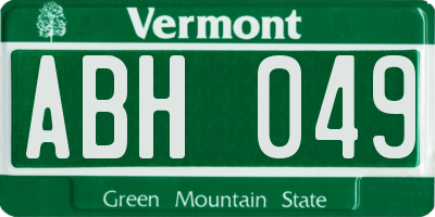 VT license plate ABH049