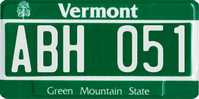 VT license plate ABH051