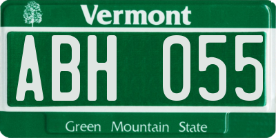 VT license plate ABH055