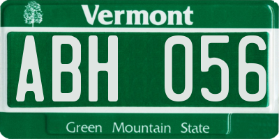 VT license plate ABH056