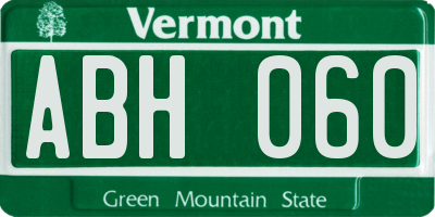 VT license plate ABH060