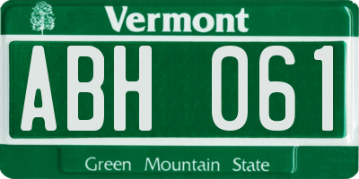 VT license plate ABH061