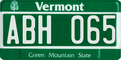 VT license plate ABH065