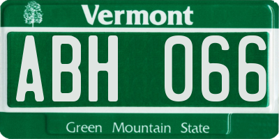 VT license plate ABH066