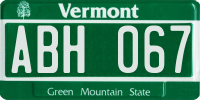 VT license plate ABH067
