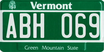 VT license plate ABH069