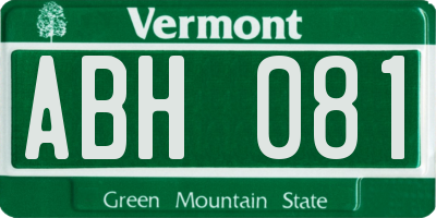 VT license plate ABH081