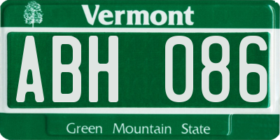 VT license plate ABH086
