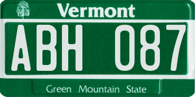 VT license plate ABH087
