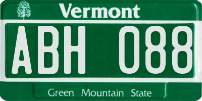 VT license plate ABH088