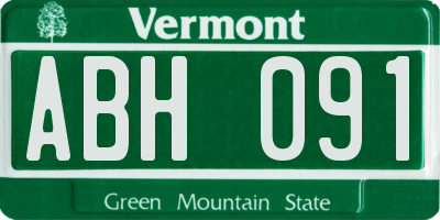 VT license plate ABH091