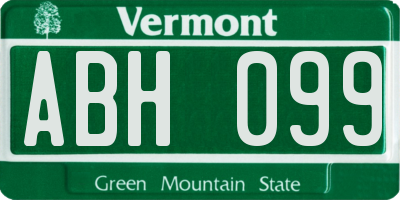 VT license plate ABH099