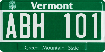VT license plate ABH101