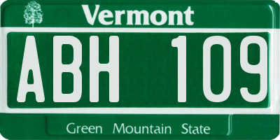 VT license plate ABH109