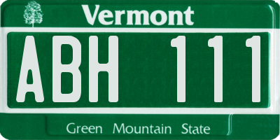 VT license plate ABH111