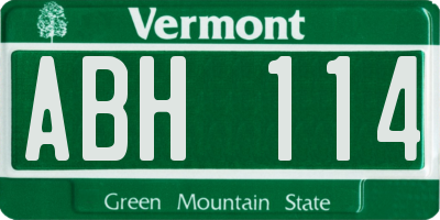 VT license plate ABH114