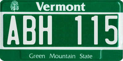VT license plate ABH115