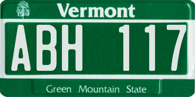 VT license plate ABH117