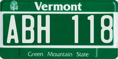 VT license plate ABH118