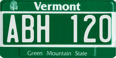 VT license plate ABH120
