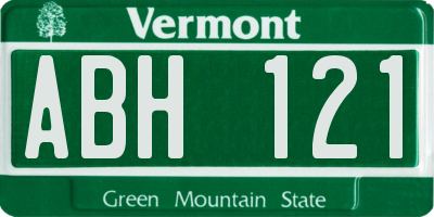 VT license plate ABH121