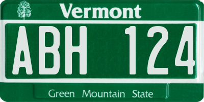 VT license plate ABH124