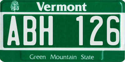 VT license plate ABH126
