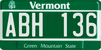 VT license plate ABH136
