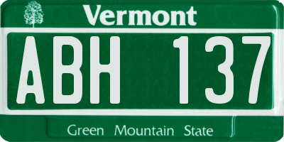 VT license plate ABH137