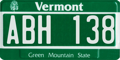 VT license plate ABH138