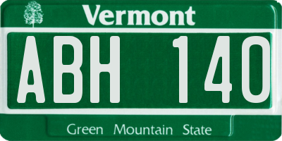 VT license plate ABH140