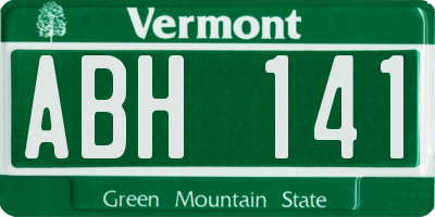 VT license plate ABH141