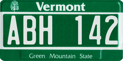 VT license plate ABH142