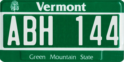 VT license plate ABH144