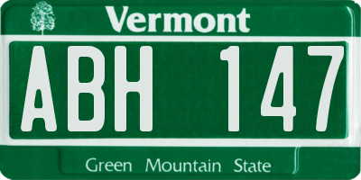 VT license plate ABH147