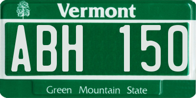 VT license plate ABH150