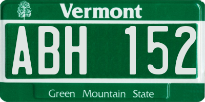 VT license plate ABH152