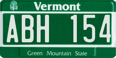 VT license plate ABH154