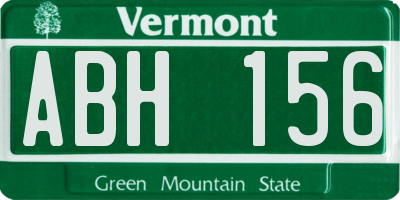 VT license plate ABH156