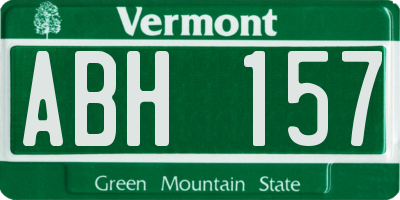 VT license plate ABH157