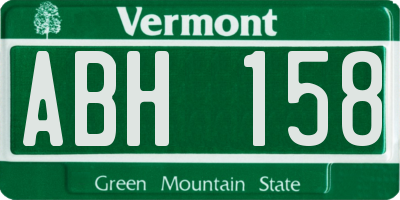 VT license plate ABH158