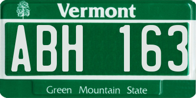 VT license plate ABH163