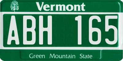 VT license plate ABH165