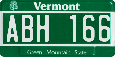 VT license plate ABH166