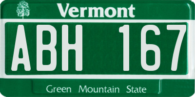 VT license plate ABH167