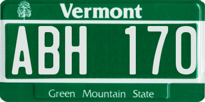 VT license plate ABH170