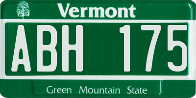 VT license plate ABH175