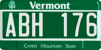 VT license plate ABH176