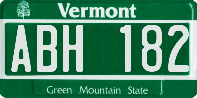 VT license plate ABH182